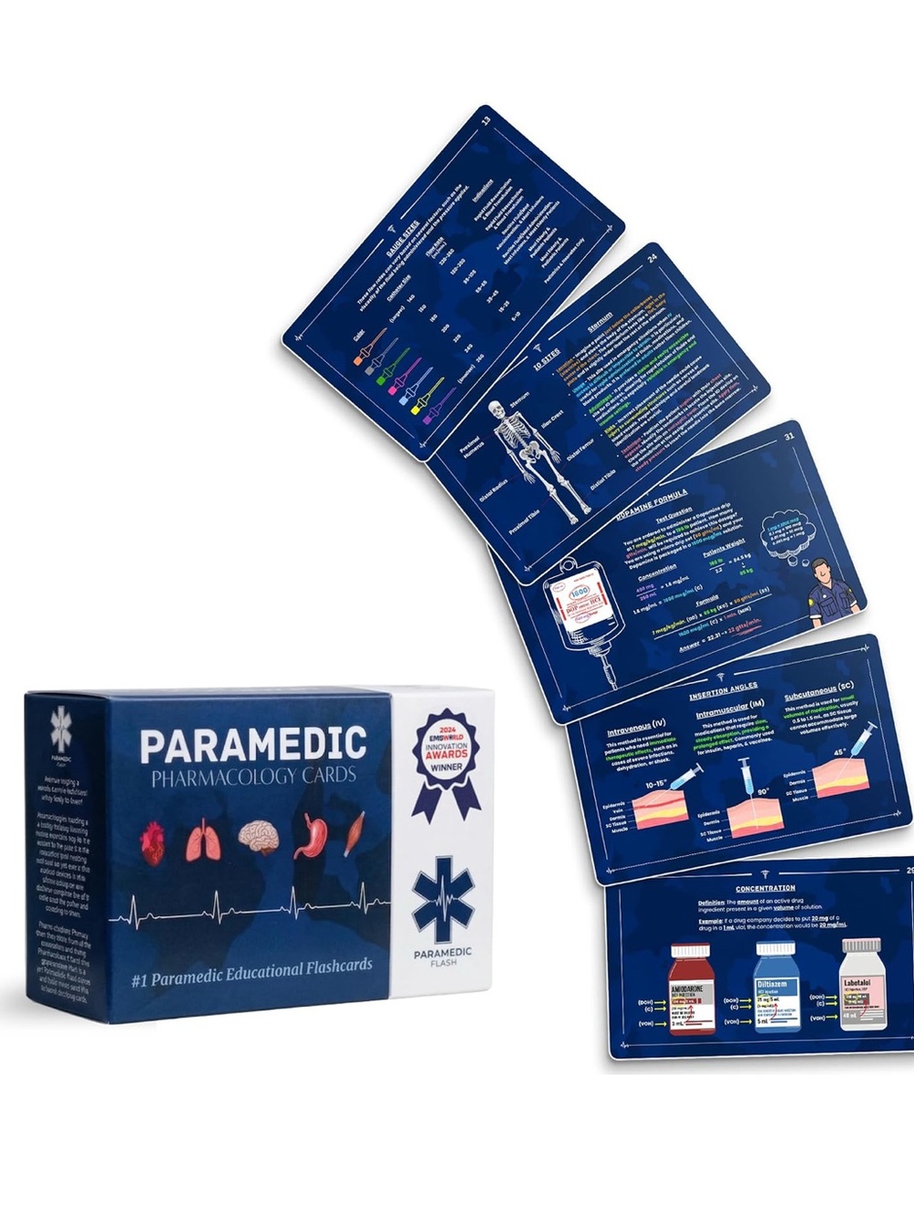 EMT Flashcards, Pharmacology Dosage Study Guide
117 Flashcards new and sealed